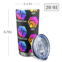 Hex Pulse TEXT Black Custom Tumbler with Transparent Lid (20oz)