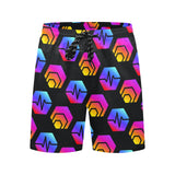 Hex Pulse Combo Black Men's Mid-Length Beach Shorts