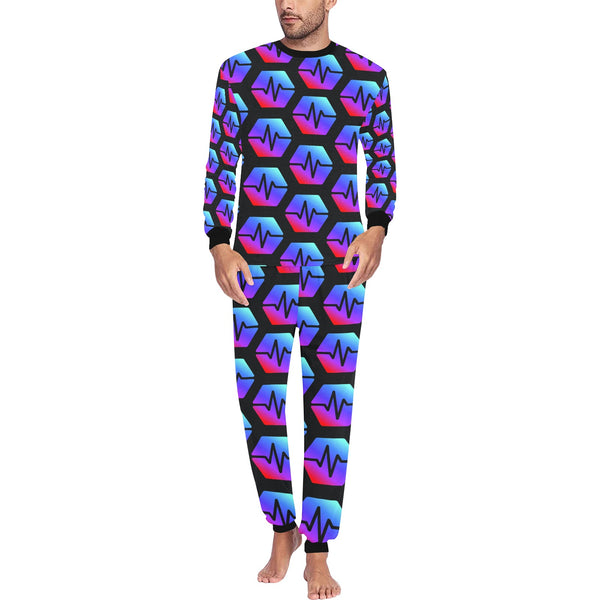 Pulse Black Men's All Over Print Pajama Set