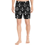 Hex Dot Com White Men's Mid-Length Swim Shorts