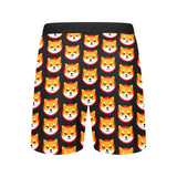 Shiba Inu Black Men's Mid-Length Pajama Shorts