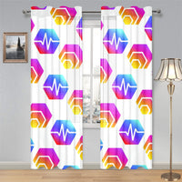Hex Pulse Combo Gauze Curtain 28"x84" (Two Pieces)