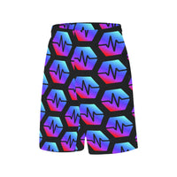 Pulse Black All Over Print Basketball Shorts With Pockets