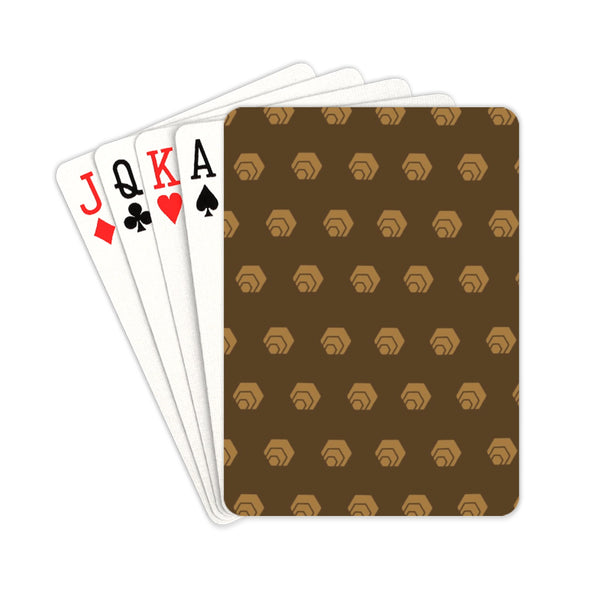 Hex Brown & Tan Custom Poker Card 2.5"x3.5"