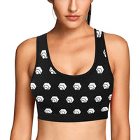 Hex White Black Women's All Over Print Sports Bra