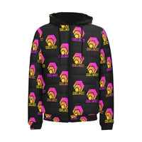 Hex Color Dot Com Black Men's Hooded Bomber Jacket