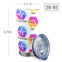 Hex Pulse TEXT Custom Tumbler with Transparent Lid (20oz)