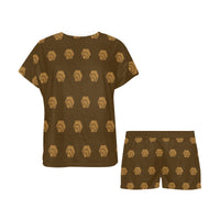 Hex Brown & Tan Women's Short Pajama Set
