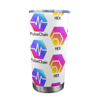 Hex Pulse TEXT Custom Tumbler with Transparent Lid (20oz)