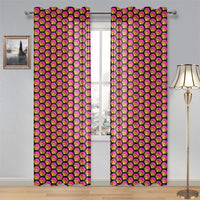Hex Small Black Gauze Curtain 28"x84" (Two Pieces)