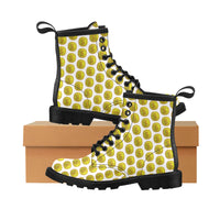 IM 3D WHT Women's PU Leather Martens Boots