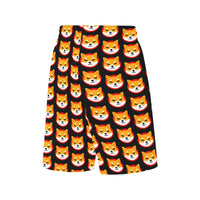 Shiba Inu Black All Over Print Basketball Shorts With Pockets