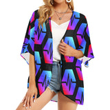 Pulse Black Women's Kimono Chiffon Cover Up