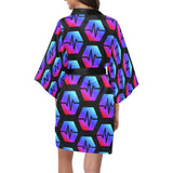 Pulse Black Women's Short Kimono Robe