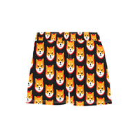 Shiba Inu Black Women's Casual Beach Shorts