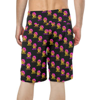 Hex Color Dot Com Black Men's All Over Print Beach Shorts