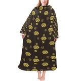 5555 Blanket Robe with Sleeves for Adults