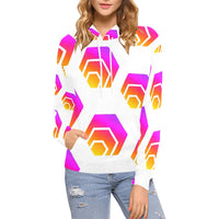 Hex Tapered Women's All Over Print Hoodie