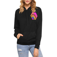 Hex Pulse Morph Black Women's All Over Print Hoodie