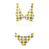 IM ALL 3 WHT Cross String Bikini Set