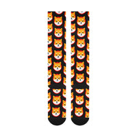 Shiba Inu Black Over-The-Calf Socks