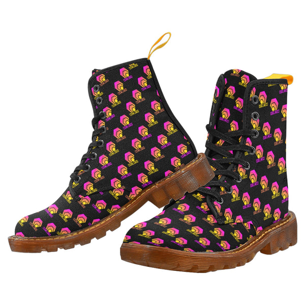 Hex Color Dot Com Black Women's Lace Up Canvas Boots