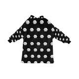 Hex White Black Blanket Hoodie for Women