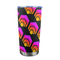 Hex Black Custom Tumbler with Transparent Lid (20oz)