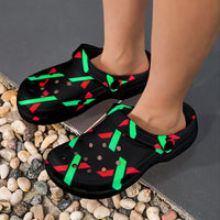 PulseX Black Custom Print Adults Clogs