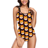 Shiba Inu Black Women's Tank Top Bathing Swimsuit