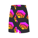Hex Black Tapered All Over Print Basketball Shorts With Pockets