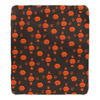 5555 Orange Pom Pom Fringe Blanket 60"x80"