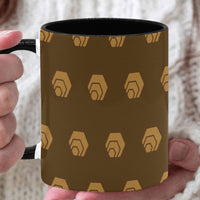 Hex Brown & Tan Ceramic Mug With Inner Color (11oz)