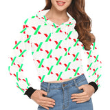 PulseX Women's All Over Print Cropped Hoodie