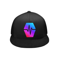 Pulse Logo Black Snapback Flat Brim Hat