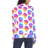 Hex Pulse TEXT Women's All Over Print Mock Neck Sweater