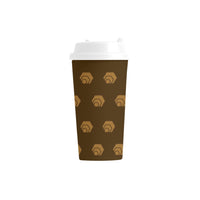 Hex Brown & Tan Double Wall Plastic Mug