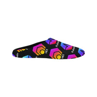 Hex Pulse TEXT Black Men's Non-Slip Cotton Slippers