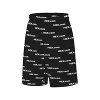 HEXdotcom White All Over Print Basketball Shorts With Pockets