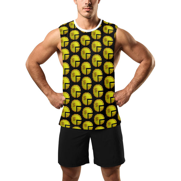 Time 3D 2 BLK Men's Open Sides Workout Tank Top