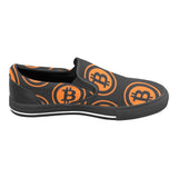 Bitcoin Black & Orange Slip-on Canvas Women's Shoes - Crypto Wearz
