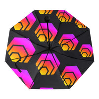 Hex Black Tapered Anti-UV Foldable Umbrella (Underside Printing)