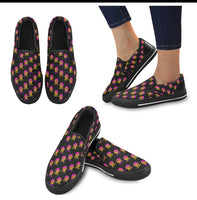 Hex Color Dot Com Black Slip-on Canvas Women's Shoes