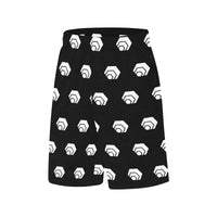 Hex White Black All Over Print Basketball Shorts With Pockets