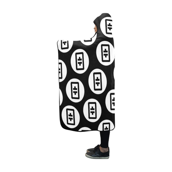 Thetas Black Hooded Blanket 60"x50"