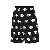 Hex White Black All Over Print Basketball Shorts With Pockets