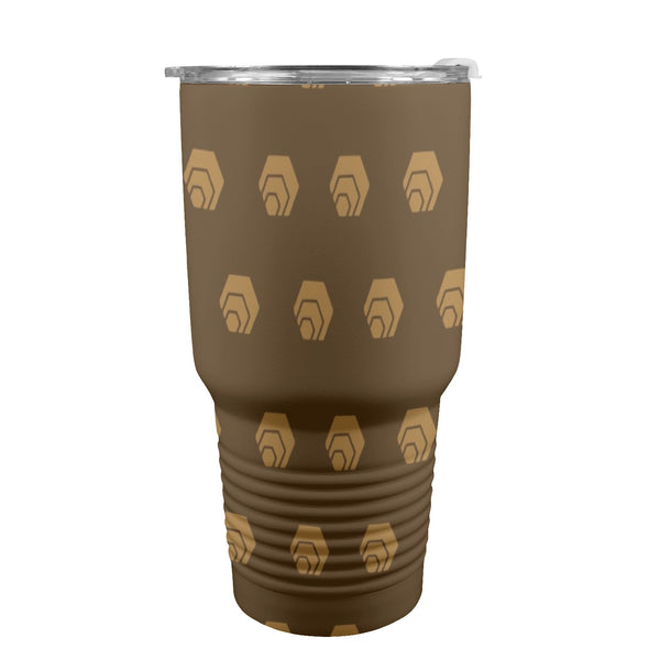 Hex Brown & Tan Insulated Stainless Steel Tumbler (30oz ）