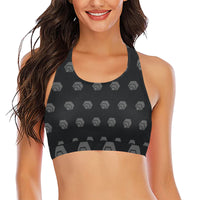 Hex Black & Grey Crop Bikini Top