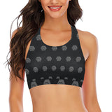 Hex Black & Grey Crop Bikini Top