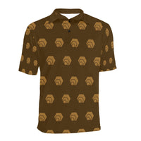 Hex Brown & Tan Men's All Over Print Polo Shirt